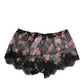 Black Pink Floral Lace Mesh Lingeri Underwear