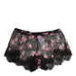 Black Pink Floral Lace Mesh Lingeri Underwear