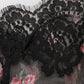 Black Pink Floral Lace Mesh Lingeri Underwear
