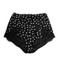Black White Polka Dot Silk Slip Panty Underwear