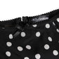 Black White Polka Dot Silk Slip Panty Underwear