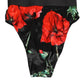 Black Floral Print High Waist Sheer Mesh Underwear