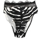 Black White Zebra Print Lace Trim High Underwear