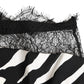 Black White Zebra Print Lace Trim High Underwear