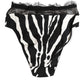 Black White Zebra Print Lace Trim High Underwear