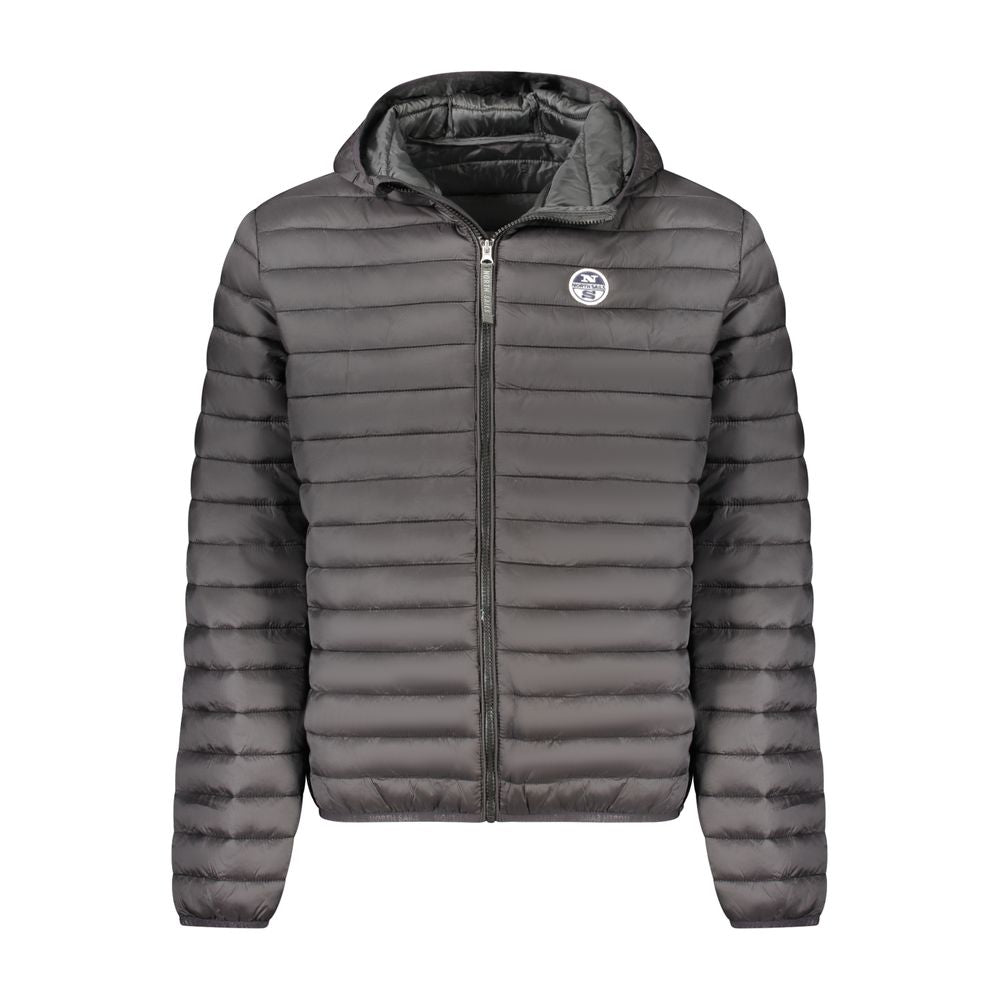 Black Polyester Men Jacket