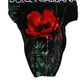 Black Floral Print High Waist Sheer Mesh Underwear