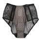 Black Sheer Polka Dot Lace High Waist Underwear