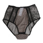 Black Sheer Polka Dot Lace High Waist Underwear