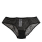 Black Sheer Mesh Lace Polka Dot Logo Underwear