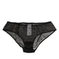 Black Sheer Mesh Lace Polka Dot Logo Underwear