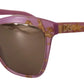 DG4251 Pink Gold Full Rim Rectangle Frame Shades