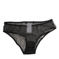 Black Sheer Mesh Lace Bikini Briefs Underwear