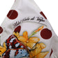 White Red Polka Dot Floral Print Triangle