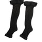 Black Sheer Nylon Logo Band Over-the-Knee Stocking Socks