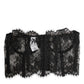 Black Floral Lace Bustier Bralette Top Underwear