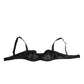 Black Satin Underwire Bra Lingerie IT2 Underwear