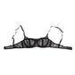 Black Floral Lace Sheer Underwire Bra Underwear