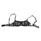 Black Floral Lace Sheer Underwire Bra Underwear