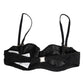 Black Polyester Embroidered Underwire Bra Underwear