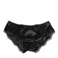 Black Silk Satin Lace Trim Panty  Underwear