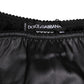 Black Silk Satin Lace Trim Panty  Underwear