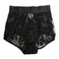 High Waist Briefs Black Floral Lace  Underwear