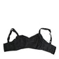Black Stretch Nylon Bustier Bra Underwear