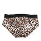 Leopard Print Black Waistband Cotton Underwear