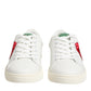 White Leather Rose Embroidery Low-Top  Shoes
