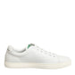 White Leather Rose Embroidery Low-Top  Shoes