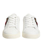 White Leather Sacre Heart Patch Sneakers  Shoes