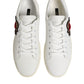 White Leather Sacre Heart Patch Sneakers  Shoes
