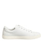 White Leather Sacre Heart Patch Sneakers  Shoes