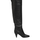 Black Leather Over-The-Knee DG Boots  Shoes