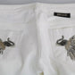 White Cotton Slim Fit Mid Waist Skinny Trouser Jeans