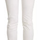 White Cotton Slim Fit Mid Waist Skinny Trouser Jeans