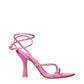 Pink Satin Stiletto Heels Sandals