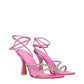 Pink Satin Stiletto Heels Sandals