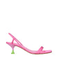 Pink Fabric Stiletto Heels Sandals
