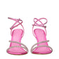 Pink Satin Stiletto Heels Sandals