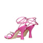 Pink Satin Stiletto Heels Sandals