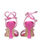 Pink Satin Stiletto Heels Sandals