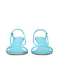Blue Fabric Stiletto Heels Sandals