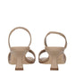 Beige Leather Flat Sandals