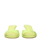 Green Fabric Stiletto Heels Sandals
