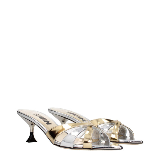 Gray Leather Stiletto Heels Sandals