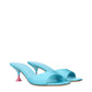Blue Fabric Stiletto Heels Sandals