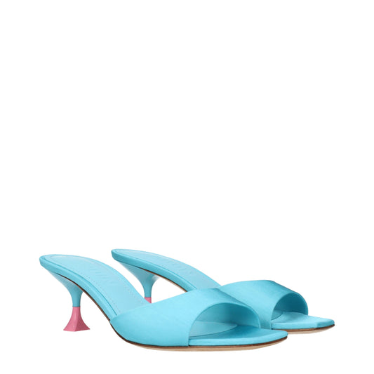 Blue Fabric Stiletto Heels Sandals