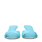 Blue Fabric Stiletto Heels Sandals